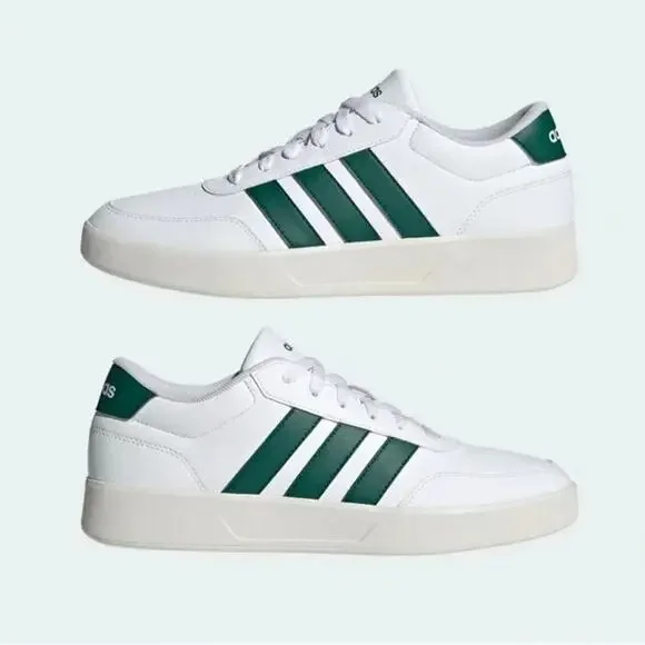 NWT ADIDAS Breaknet 3.0 Sneaker, Tennis Shoe, Men's Size 10, White/Green - Picture 1 of 9